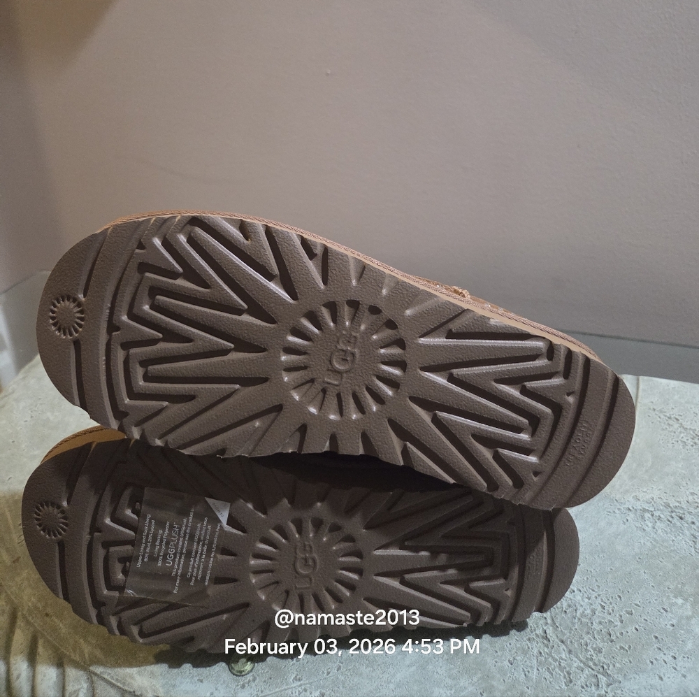 Ugg ULTRA MINI Bling Boots Suede Swarovski Suede Designer Fur Sheaeling #196 - Picture 14 of 16